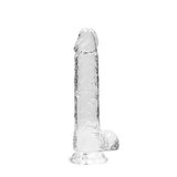 Realistic 8" Dildo With Balls - Transparent