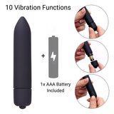 Black Bullet Vibrator with 10 Functions for Precise Stimulation