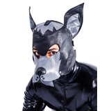Leather Full Face Dog Mask Black/Grey - One Size