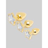Lovehoney Star Power Jewelled Metal Butt Plug Set (3 Piece) - Gold