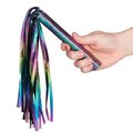 Shiny B!tch Holographic Faux Leather Flogger - 9.5 Inch