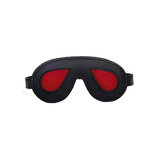 Black & Red Padded Leather Blindfold - One Size
