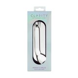 Clarity Heras Halo Glass Dildo with Handle: 6 Inch Curved Precision for G-spot & Prostate Pleasure
