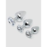 Lovehoney Jewelled Metal Butt Plug Set (3 Piece) - Silver