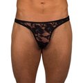 Whipped Black Sexy Lace Thong - L/XL