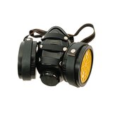 Black Strapped Cyber Mask With Yellow Filter