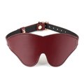 Wine Red - Leather Blindfold with Rose Gold Buckle