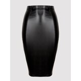 Lovehoney Plus Size Fierce Black Leather-Look Skirt - 1X / 2X - Black