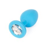 Jewellery Blue Silicone Diamond Butt Plug