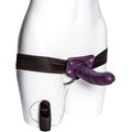 Sonic Sapphire Unisex Remote Vibrating Strap-On Dildo - 7 Inch