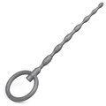Soundwave Silver Silicone Rippled Urethral Plug - 13.5cm