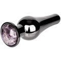 Bejewelled Amethyst Gunmetal Butt Plug - MEDIUM