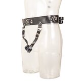 Black Leather Penis Restraint Harness