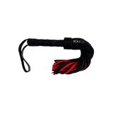 Short Suede Flogger with Leather Handle - Black/Red