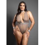Crotchless Chain Detail Teddy and Handcuffs - Queen Size