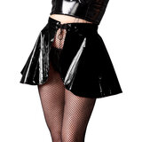 Swirl PVC Skirt Black