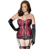 Coquette Plus Size Red Satin and Lace Corset