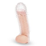 Size Up 1.5" See-Thru Textured Penis Extender with Ball Loop