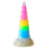 Creature Cocks - Uni-Glow Glow-in-the-Dark Rainbow Silicone Dildo