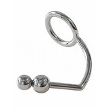 Metal Cock Ring with Dual Ball Anal Probe