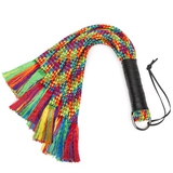 Bondage Boutique Rainbow Flogger with Leather Handle