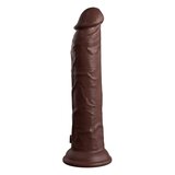 King Cock Elite 9" Vibrating Silicone Dual Density Cock with Remote - Chocolate