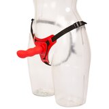 Red Textured Strap-On Harness Set - One Size