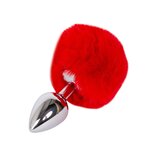 Medium Silver Butt Plug with Red Tail