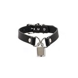 Padlock Fronted Leather Collar