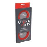 Quickie Cuffs Medium: Red Silicone Keyless Bondage Wrist/ Ankle Restraints