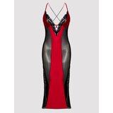 Lovehoney Empress Red Satin and Mesh Long Slip - Small - Red