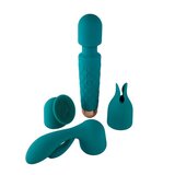 Ann Summers Vibrating Massage Wand, 4 Head Set, Silicone, Turquoise