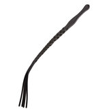 Black Plaited Leather Whip