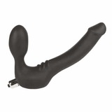 Simply Strapless Medium Strap On Vibrator -Black