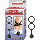 My Cock Ring Scrotum Ring with Weighted Ball Banger Black