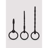 Ouch! Beginner's Silicone Hollow Urethral Plug Set (3 Piece) - Black
