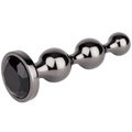 Bejewelled Gunmetal Steel Beaded Butt Plug - LARGE