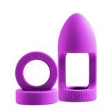 Balldo Set Purple: Innovative Ball Sex Device with Adjustable Rings Silicone