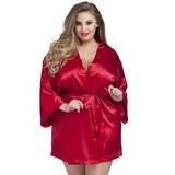 Lovehoney Plus Size Short Red Satin Robe