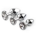 Bejewelled Silver Metal Butt Plug - SMALL