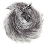 DOMINIX Deluxe Stainless Steel Small Faux Silver Fox Tail Butt Plug