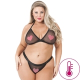 Lovehoney Plus Size Hot For You Colour-Changing Bra Set