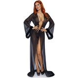 Leg Avenue Black Faux Fur Trim Robe Set