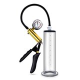 Performance VX6 Vacuum Penis Pump with Brass Pistol and Pressure Gauge Clear