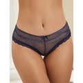 Belle Barely There Plus Size Blue Lace Cut-Out Knickers - L/XL