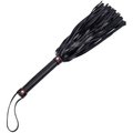 Night Warden Black Contrast Stitch Flogger - 15.5 Inch