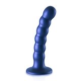 Ouch! Beaded G-Spot Dildo - 5" - Metallic Blue