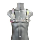 Bold Buckled Chest Harness - Iridescent Snake