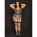 Hollywood Glam Plus Size Suspender Cami, G-String & Stockings