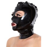 Black Latex Lace-Up Hood